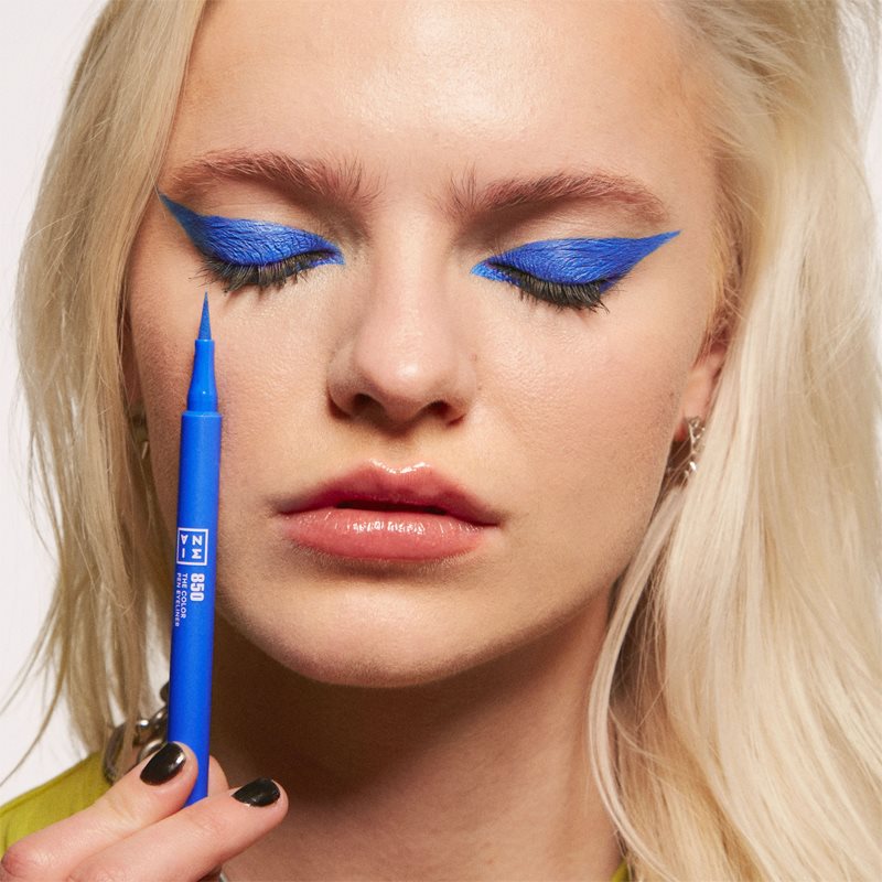 3INA The Color Pen Eyeliner підводка для очей у формі фломастера відтінок 850 - Blue 1 мл