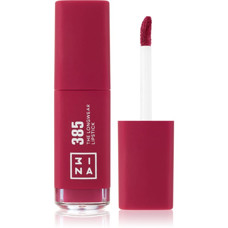 3INA The Longwear Lipstick long-lasting liquid lipstick shade 385 - Dark raspberry pink 6 ml
