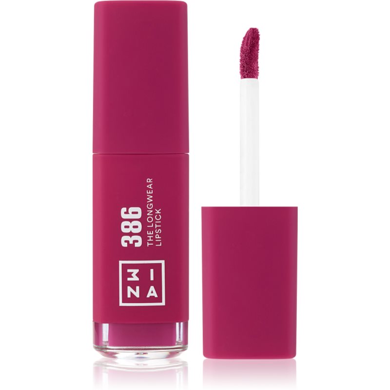 3INA The Longwear Lipstick Ruj de buze lichid, de lunga durata culoare 386 - Bright berry pink 6 ml