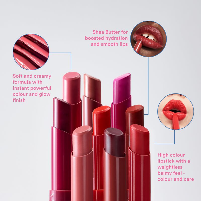 3INA The Color Lip Glow Moisturising Lipstick With Shine Shade 244 - Classic, Brilliant Red 1,6 G