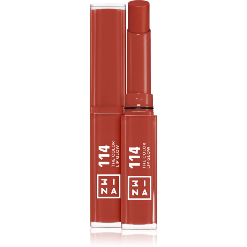 3INA The Color Lip Glow hydratisierender Lippenstift mit Glanz Farbton 114 - Rich, teracotta brown 1,6 g