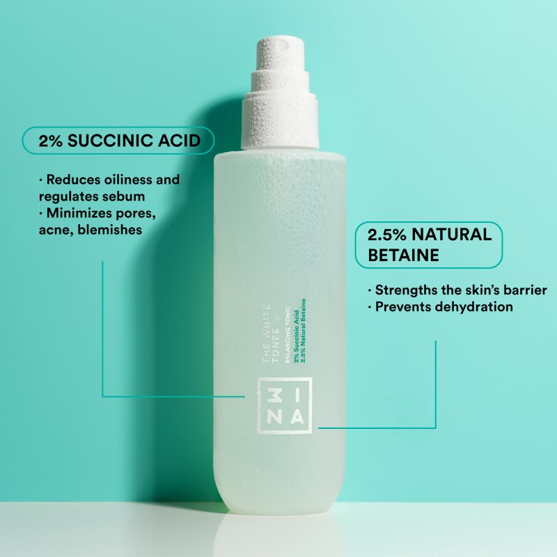 3INA The White Toner Refreshing Moisturising Toner With Soothing Effect 200 Ml