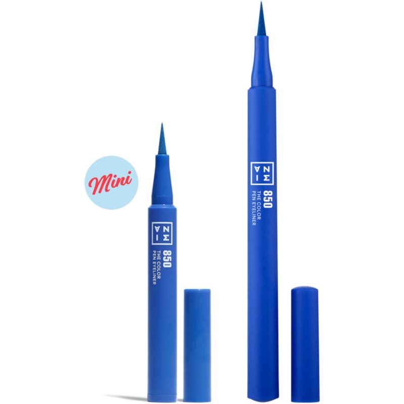 3INA The Color Pen Eyeliner Mini підводка для очей у формі фломастера відтінок 850 - Blue 0,6 мл