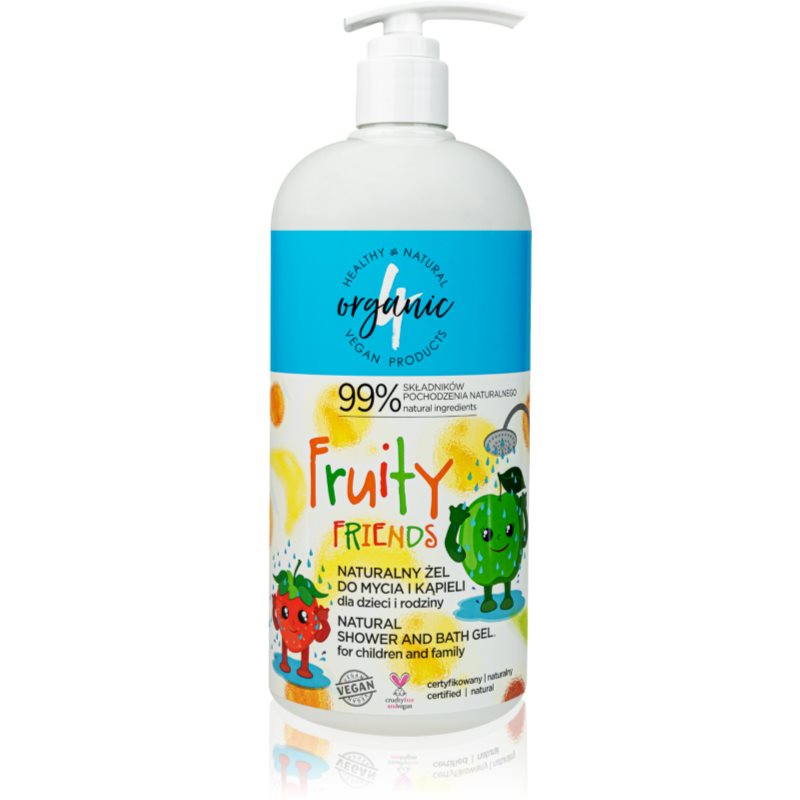 4Organic Fruity extra jemný sprchový gel pro celou rodinu 1000 ml