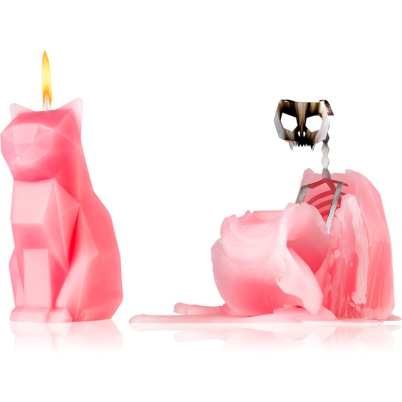 54 Celsius PyroPet KISA (Cat) dekoratyvinė žvakė tamsiai rožinė 17 cm