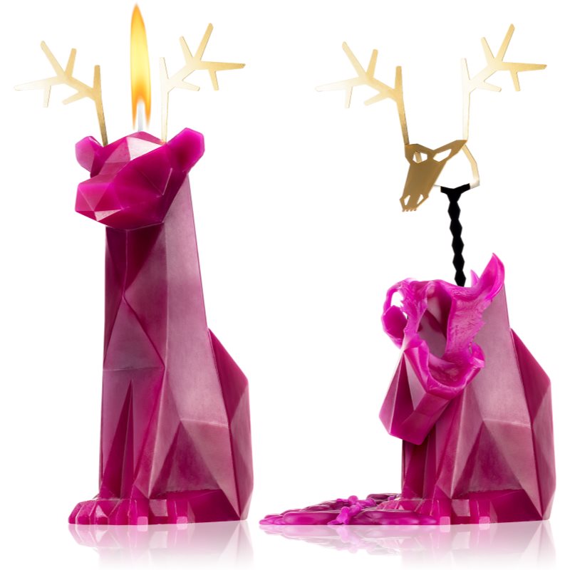 54 Celsius PyroPet DYRI (Reindeer) dekoratyvinė žvakė tamsiai raudona, bordo 22 cm