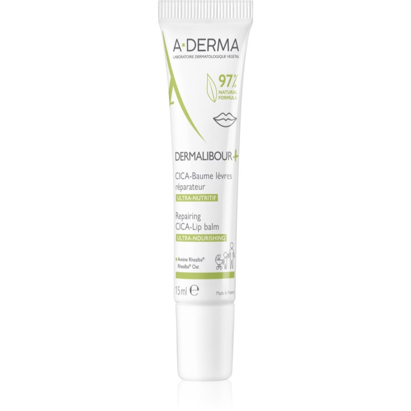Photos - Lipstick & Lip Gloss A-Derma Dermalibour+ nourishing lip balm with moisturising effect 