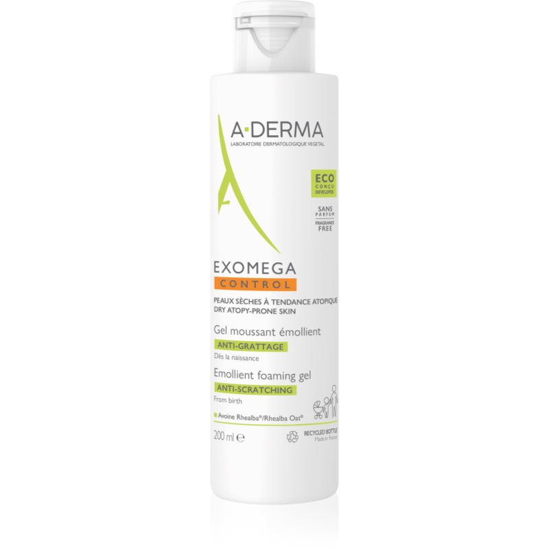 A-Derma Exomega Control Emollient Foaming gel emollient foaming gel for dry to atopic skin 200 ml