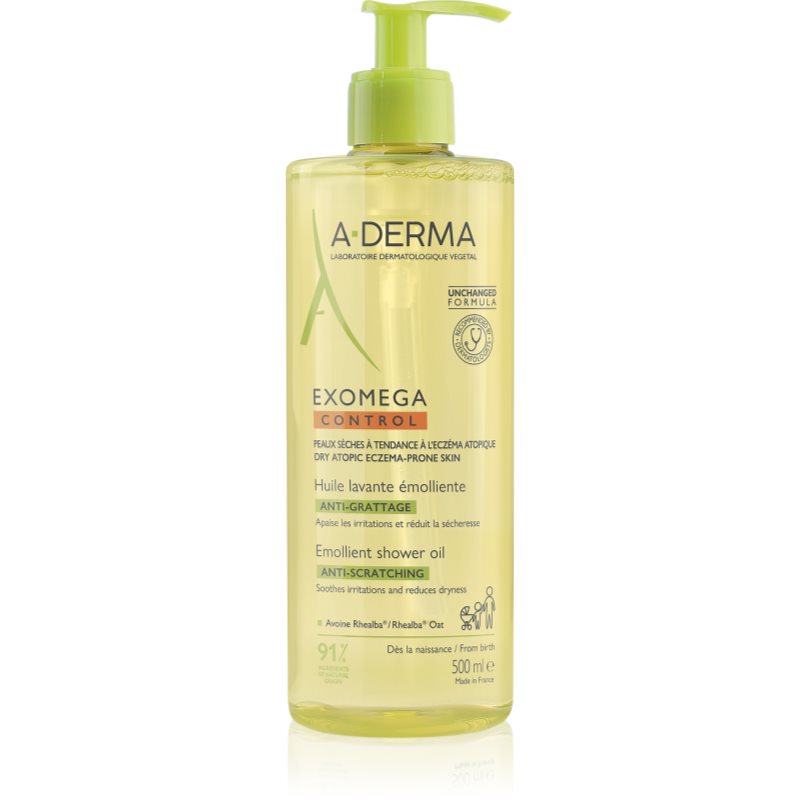 A-Derma A-Derma Exomega Control Emollient shower oil μαλακτικό λάδι για ντους για ξηρό και ατοπικό δέρμα 500 ml