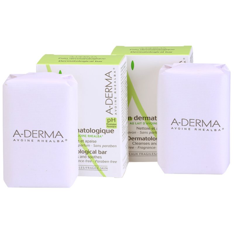 A-Derma Original Care bőrgyógyászati tisztító szappan érzékeny, irritált bőrre 2 x100 g