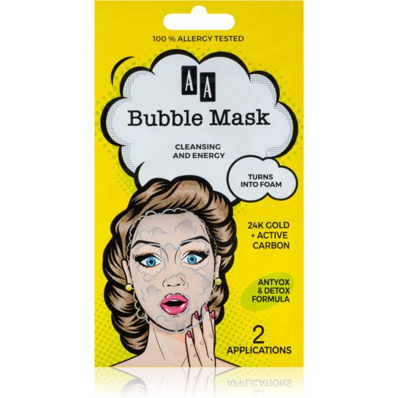 AA Cosmetics AA Bubble Mask valomoji veido kaukė 2 x 4 ml