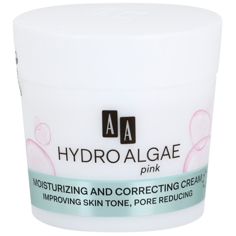 AA Cosmetics Hydro Algae Pink atspalvį koreguojantis kremas drėkinimui užtikrinti ir poroms sutraukti 50 ml