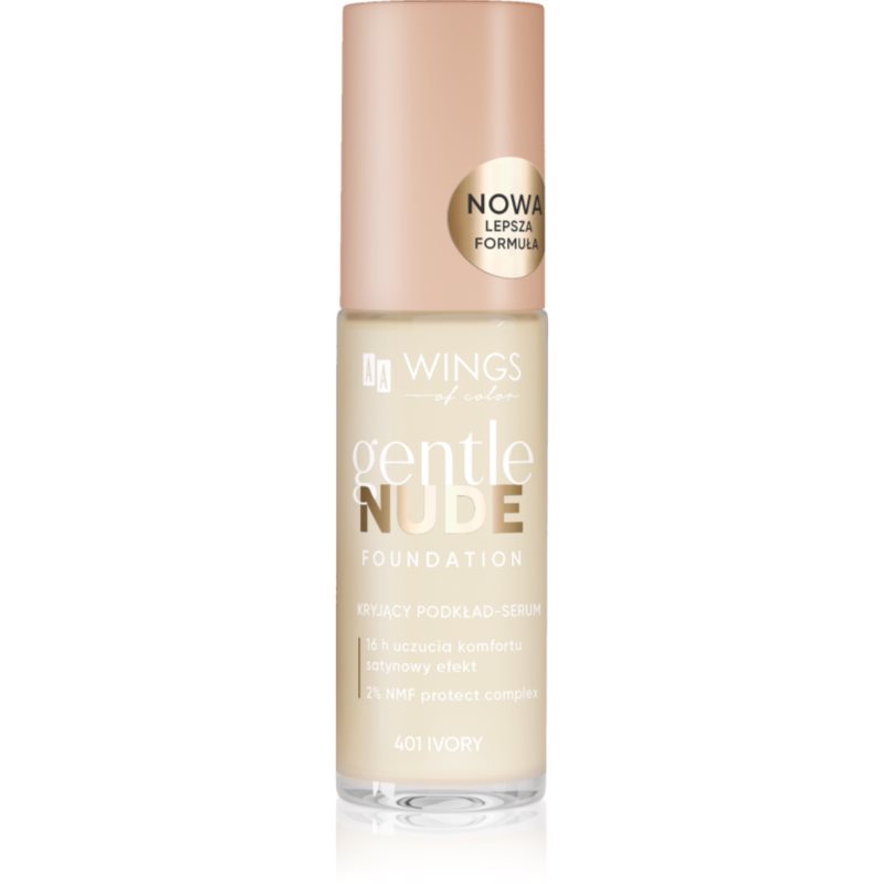 AA Wings of Color Gentle Nude Foundation Flüssiges Make-Up mit feuchtigkeitsspendender Wirkung Farbton 401 Ivory 30 ml