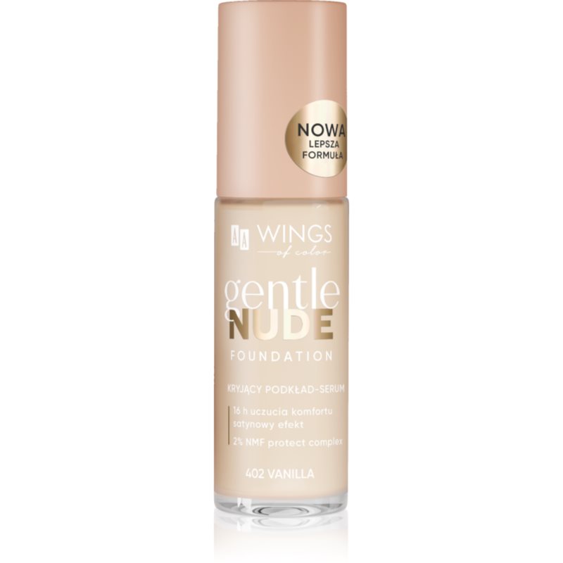 AA Wings of Color Gentle Nude Foundation tekutý make-up s hydratačním účinkem odstín 402 Vanilla 30 ml