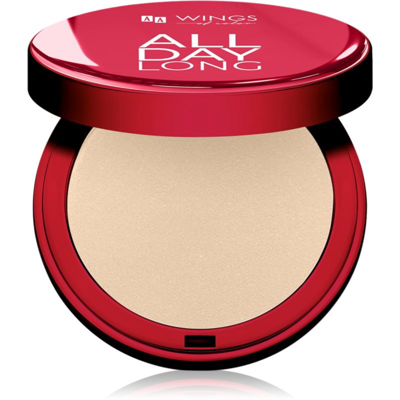 AA Wings of Color All Day Long Pressed Setting Powder kompaktní pudr s matným efektem odstín 02 Natural Medium 9 g