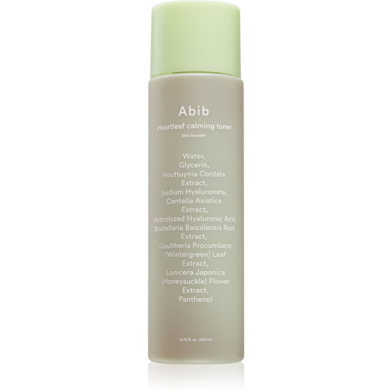 Abib Heartleaf Skin Booster Calming Toner vlažilni tonik za obraz s pomirjajočim učinkom 200 ml