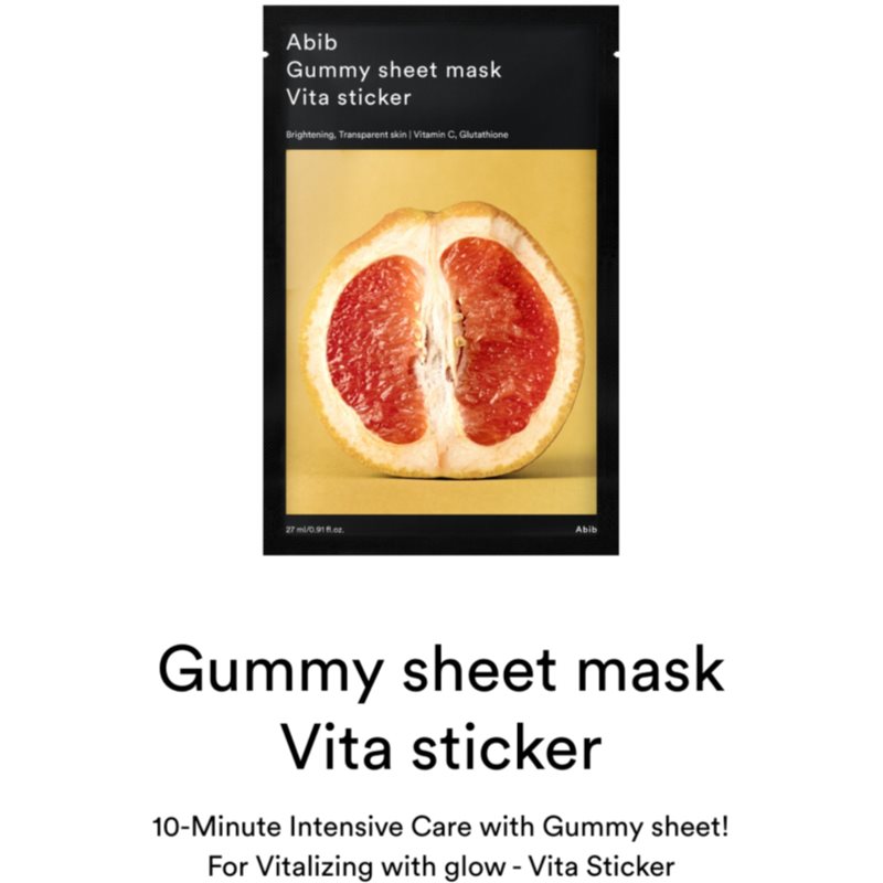 Abib Gummy Sheet Mask Vita Sticker Aufhellende Tuchmaske mit beruhigender Wirkung 27 ml (Bild 7)