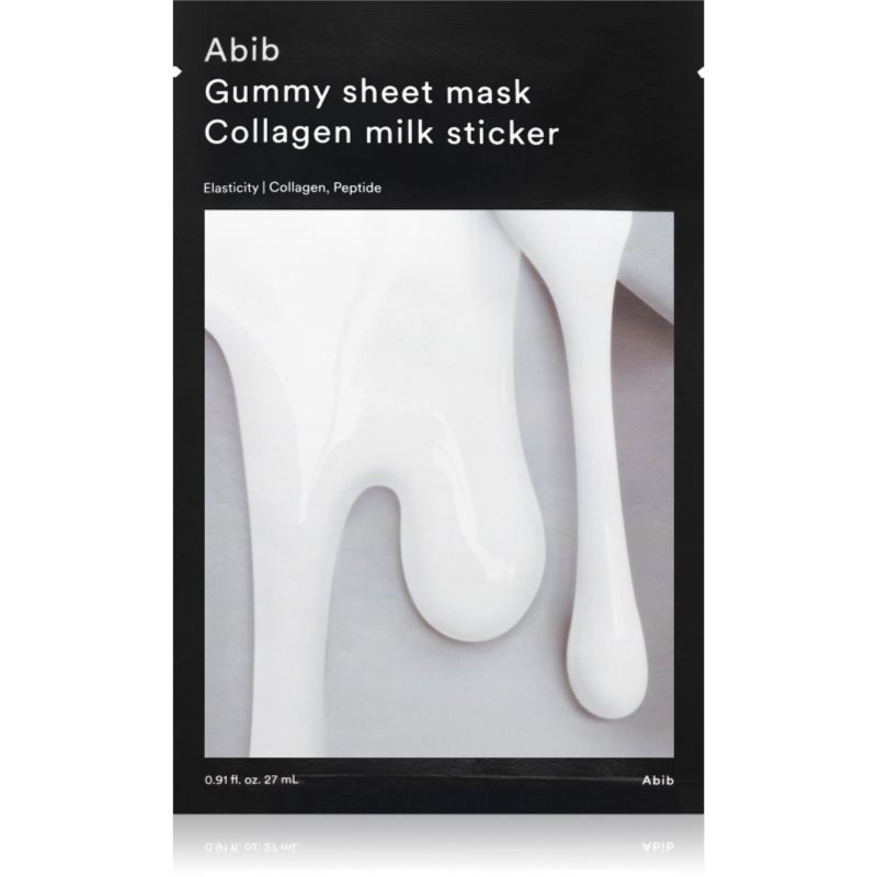 Abib Gummy Sheet Mask Collagen Milk Sticker hydratační pleťová maska se zklidňujícím účinkem 27 ml