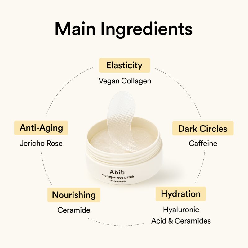Abib Collagen Eye Patch Jericho Rose Jelly Augenpads gegen Falten, Schwellungen und Augenringe 60 St. (Bild 3)