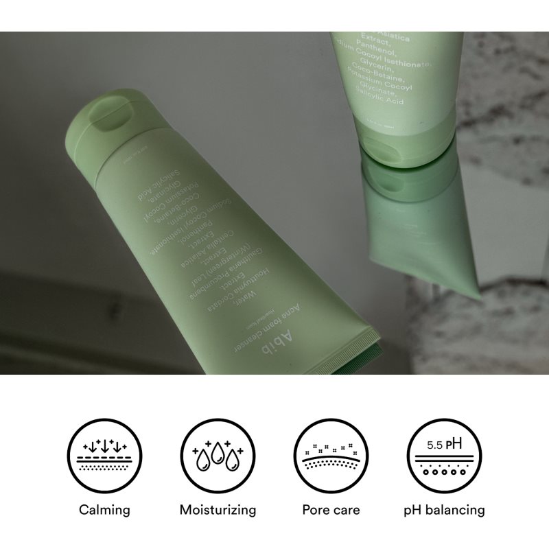 Abib Heartleaf Mild Foam Cleanser mousse purifiante apaisante pour peaux à problèmes acné 150 ml - vue 3