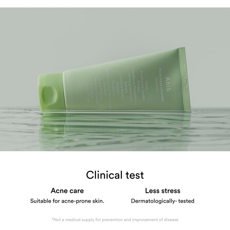 Abib Heartleaf Mild Foam Cleanser mousse purifiante apaisante pour peaux à problèmes acné 150 ml - vue 4