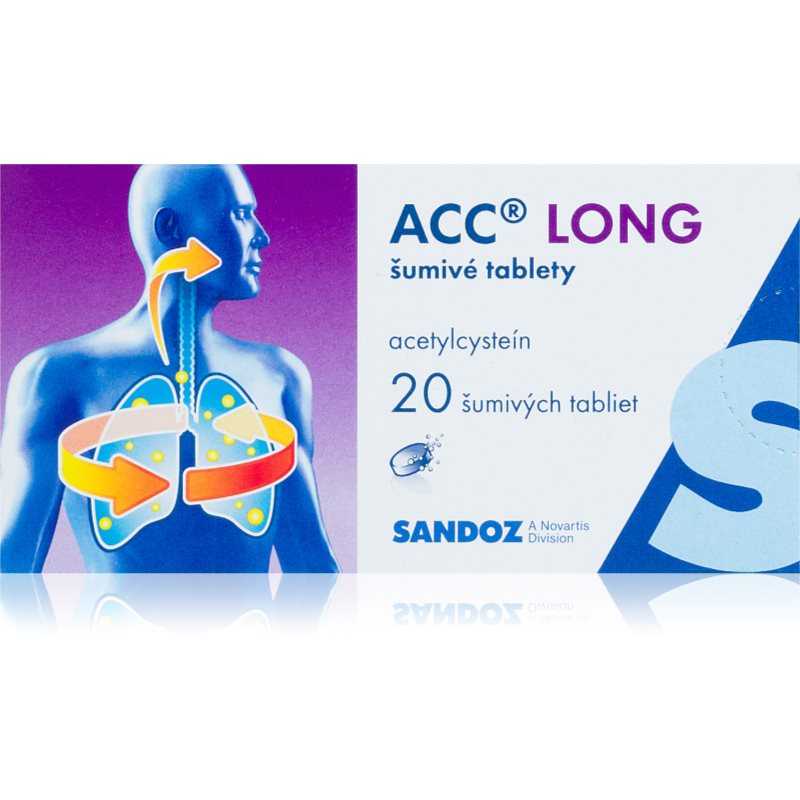 ACC ACC Long 600 mg šumivé tablety na uľahčenie vykašliavania hlienu z dýchacích ciest a zmiernenie kašľa 20 ks kúpite na Notino.sk
