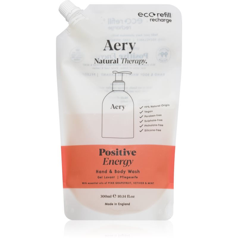 Aery Aromatherapy Positive Energy tekuté mydlo na ruky a telo náhradná náplň 300 ml