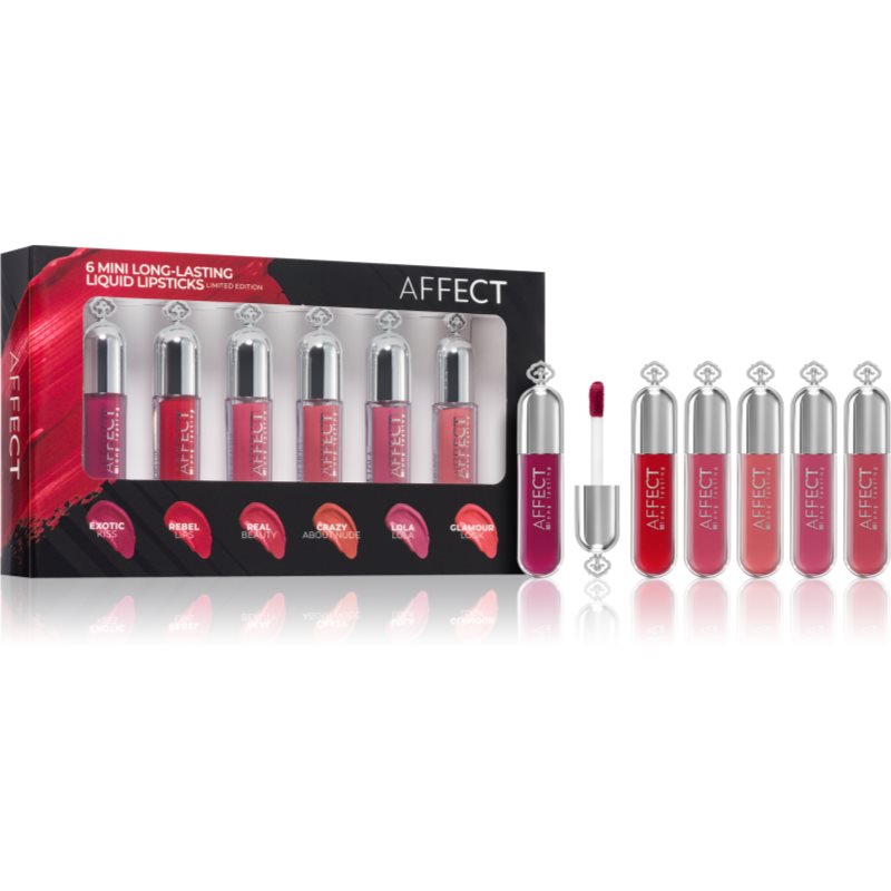 E-shop Affect 6 Mini Long-Lasting Liquid Lipsticks sada tekutých rtěnek