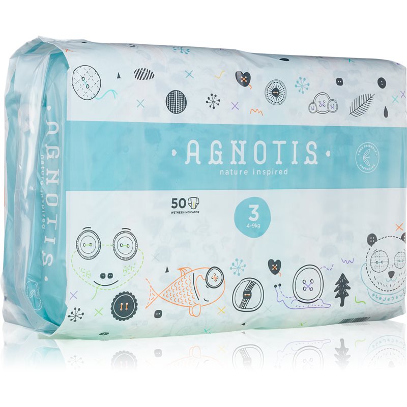Agnotis Baby Diapers No 3 Disposable Nappies 4-9 Kg 50 Pc