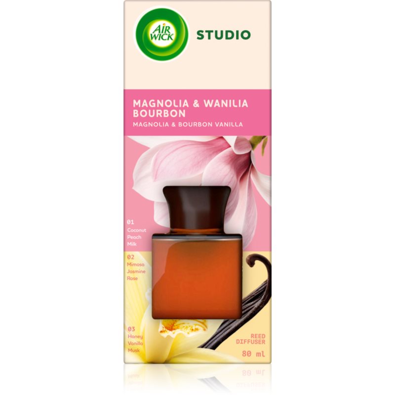 Air Wick Studio Magnolia&Bourbon Vanilla smaržvielu difuzors ar rezervi 80 ml