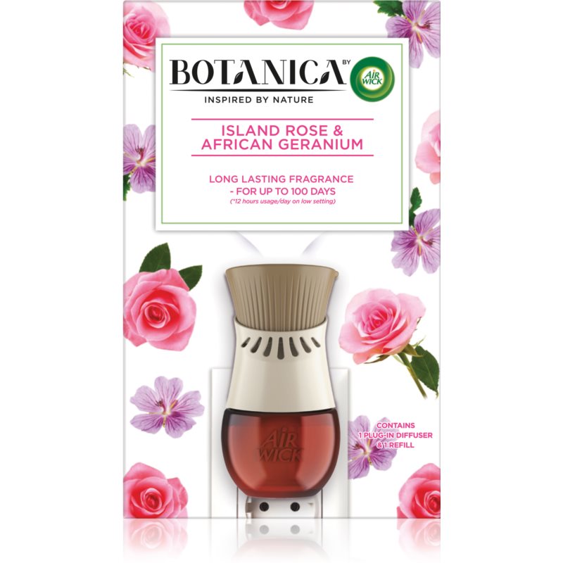 Air Wick Botanica Island Rose & African Geranium elektrinis difuzorius rožių kvapo 19 ml