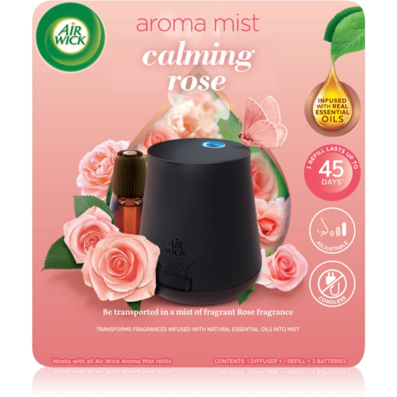 E-shop Air Wick Aroma Mist Calming Rose aroma difuzér s náplní + baterie 20 ml