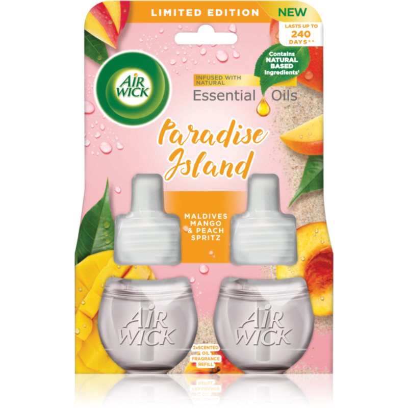 Air Wick Paradise Island Maldives Mango & Peach Spritz Refill For Aroma Diffusers 2x19 Ml