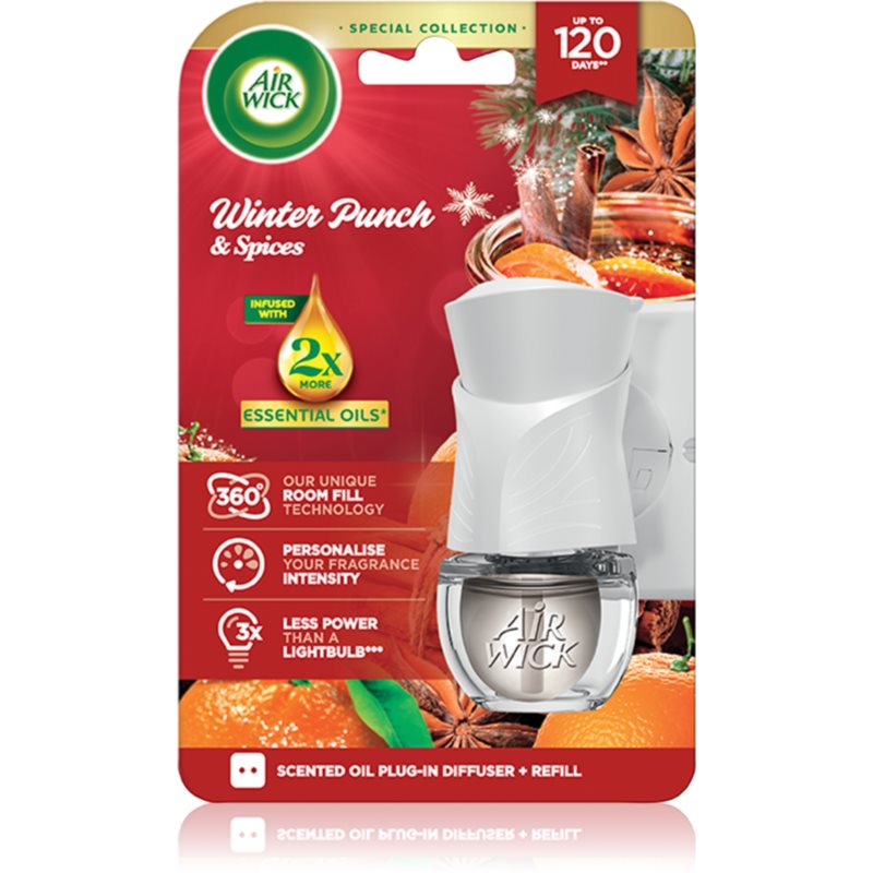 Air Wick Electric Winter Punch Winter Punch & Spices elektrický osvěžovač vzduchu s náplní 19 ml