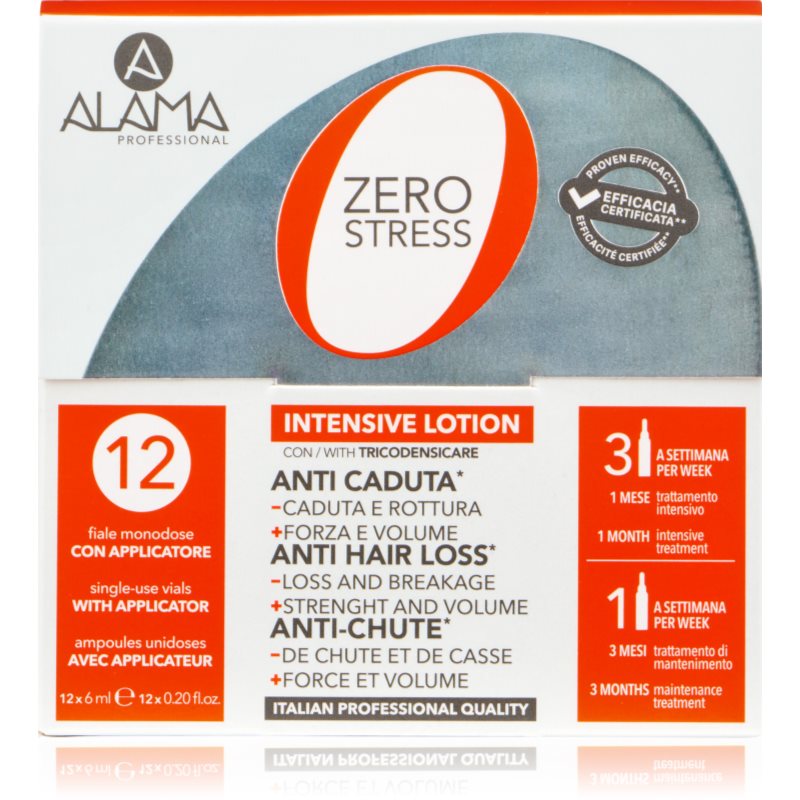Alama Professional Zero Stress Intensive Hair Loss Lotion Ampoules Against Hair Loss 12X6 Ml