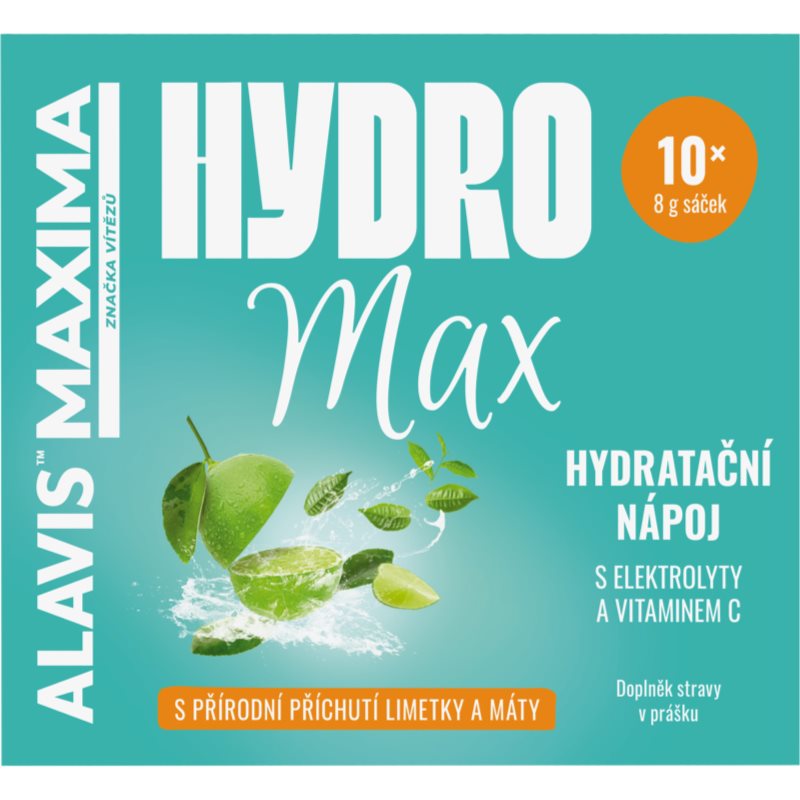 Alavis Maxima HydroMax rehydratační elektrolytový nápoj s vitaminem C příchuť Lime & Mint 10x8 g