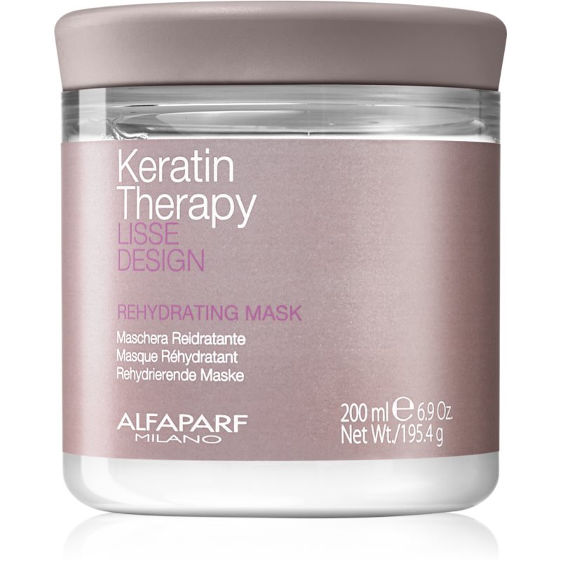 Alfaparf Milano Lisse Design Keratin Therapy drėgmę atkurianti kaukė visų tipų plaukams 200 ml