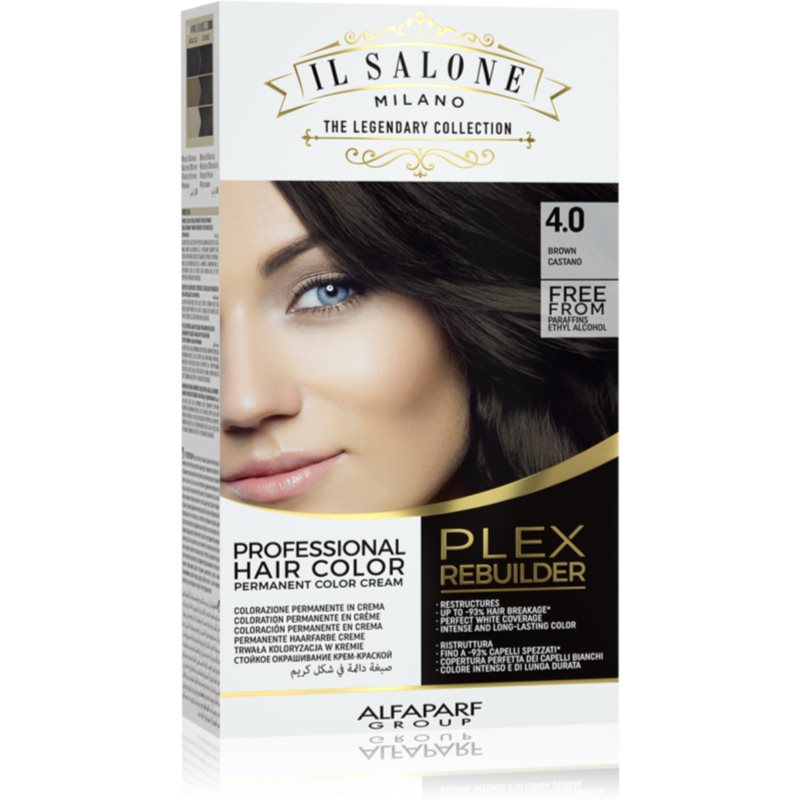 Alfaparf Milano Il Salone Milano Plex Rebuilder Permanent Hair Dye Shade 4.0 - Brown 1 Pc