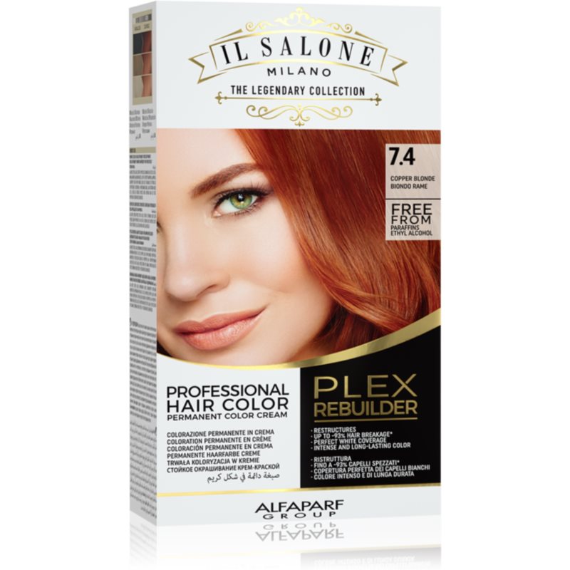 Alfaparf Milano Il Salone Milano Plex Rebuilder permanent hair dye shade 7.4 - Copper Blonde 1 pc
