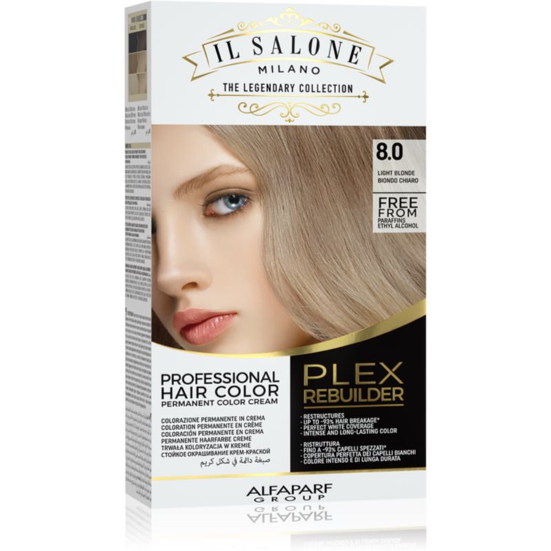 Alfaparf Milano Il Salone Milano Plex Rebuilder permanentna barva za lase odtenek 8.0 - Light Blonde 1 kos
