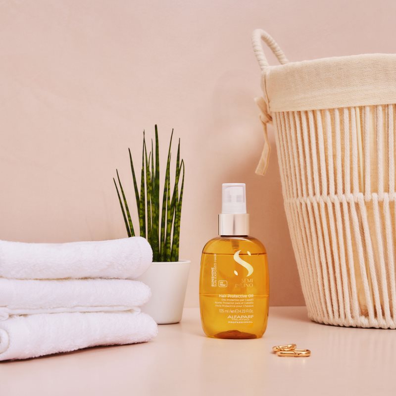 Alfaparf Milano Semi Di Lino Sunshine Huile Protectrice Pour Cheveux Exposés Au Soleil 125 Ml