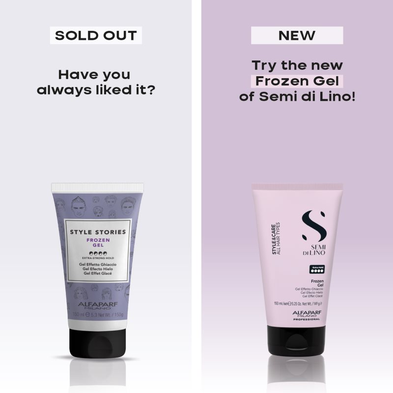 Alfaparf Milano Semi di Lino Style&Care Frozen gel stylingový gel s extra silnou fixací 150 ml