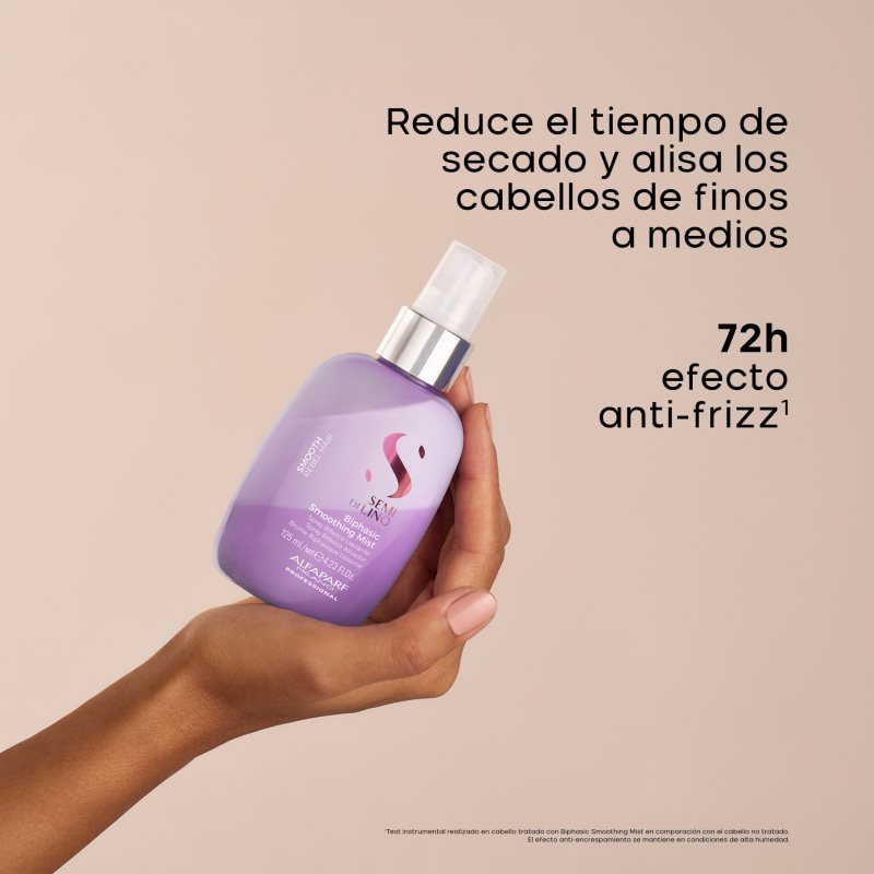Alfaparf Milano Semi di Lino Smooth Biphasic Smoothing Mist Zwei-Phasen-Pflege für das Haar 125 ml (Bild 4)