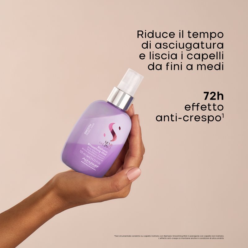 Alfaparf Milano Semi di Lino Smooth Biphasic Smoothing Mist Zwei-Phasen-Pflege für das Haar 125 ml (Bild 5)