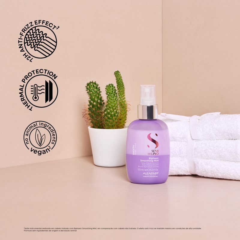 Alfaparf Milano Semi di Lino Smooth Biphasic Smoothing Mist Zwei-Phasen-Pflege für das Haar 125 ml (Bild 7)