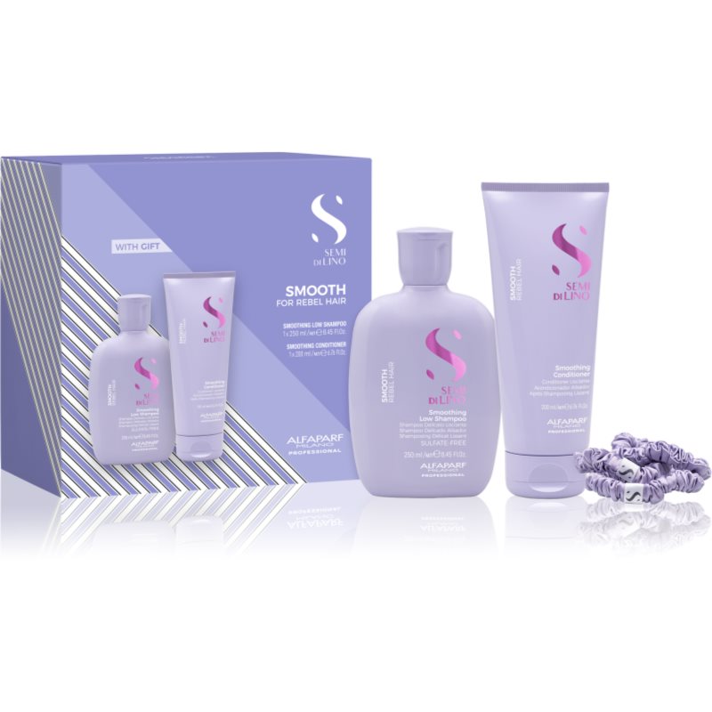 Alfaparf Milano Semi di Lino Smooth Duo Kit подаръчен комплект за непокорна коса 3 бр.