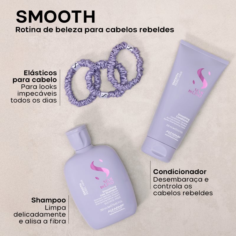 Alfaparf Milano Semi di Lino Smooth Duo Kit Geschenkset für unnachgiebige und strapaziertes Haar 3 St. (Bild 4)