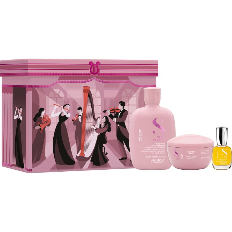 Alfaparf Milano Semi di Lino Moisture Holiday Kit lote de regalo para cabello seco