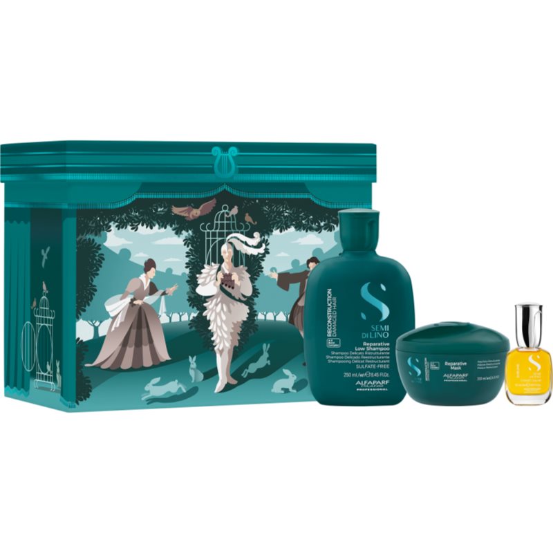 Alfaparf Milano Semi di Lino Reconstruction Holiday Kit lote de regalo para cabello maltratado o dañado