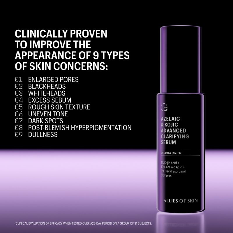 Allies of Skin Azelaic & Kojic Advanced Clarifying Serum hloubkově obnovující sérum na obličej 30 ml (obrázek 4)